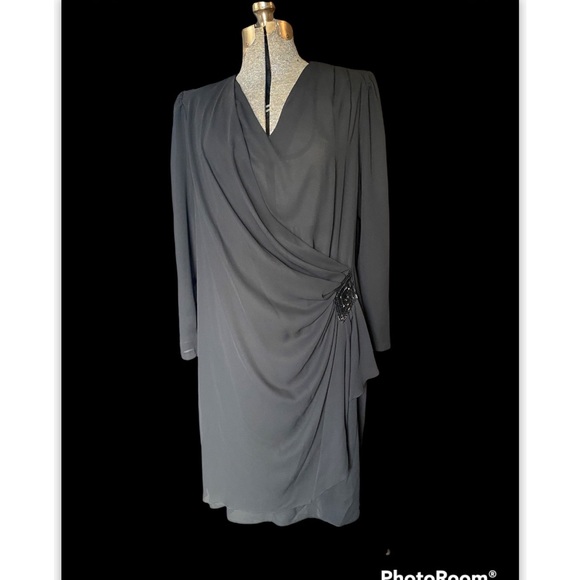 Vintage Dresses & Skirts - Volup vintage 80s does 20s sheer black dress